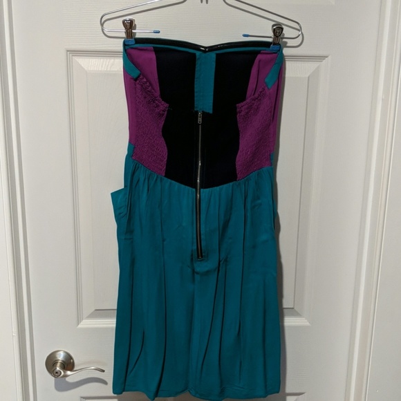 Strapless summer color block Dress - Picture 2 of 3